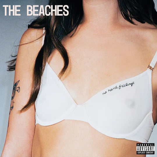 Album cover for 'The Beaches' with a person wearing a white bralette.