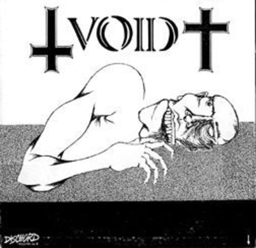 Black and white illustration of a person lying down with 'VOID' text above, featuring crosses.
