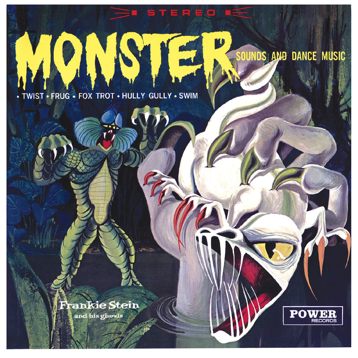 Frankie Stein and His Ghouls - Monster Sounds and Dance Music LP (Coke Clear With Yellow Serpintine Swirl Vinyl)