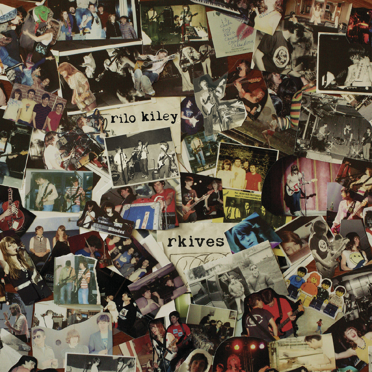 Collage of photos and images with 'rilo kiley' and 'rkives' text.