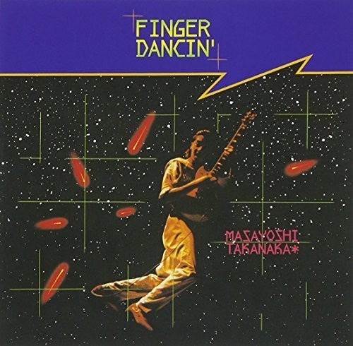 Album cover with a person playing guitar, text 'Finger Dancin'' and 'Masayoshi Takanaka', against a starry space background.