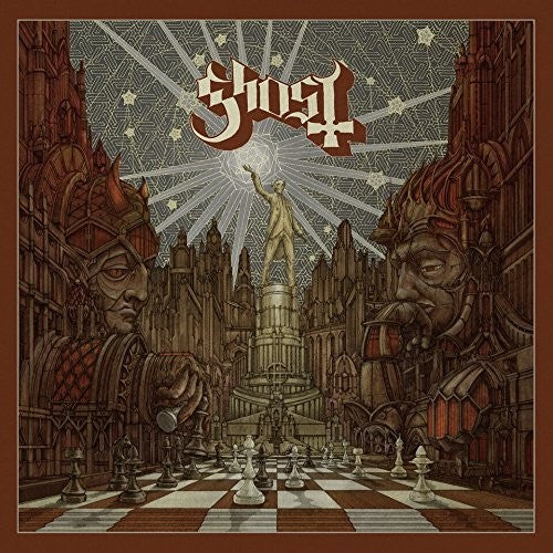 Album cover with fantasy-themed design featuring chess pieces and architectural elements, with 'Ghost' branding.