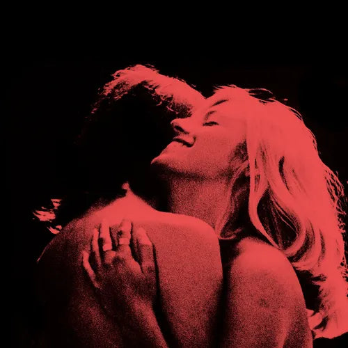 Red and black album cover art featuring a stylized, embracing couple.