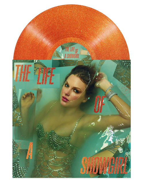 Taylor Swift - The LIfe Of A Showgirl LP (Sweat and Vanilla Perfume Portofino Orange Glitter Vinyl)