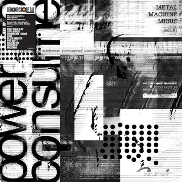 Black and white collage with text and abstract shapes