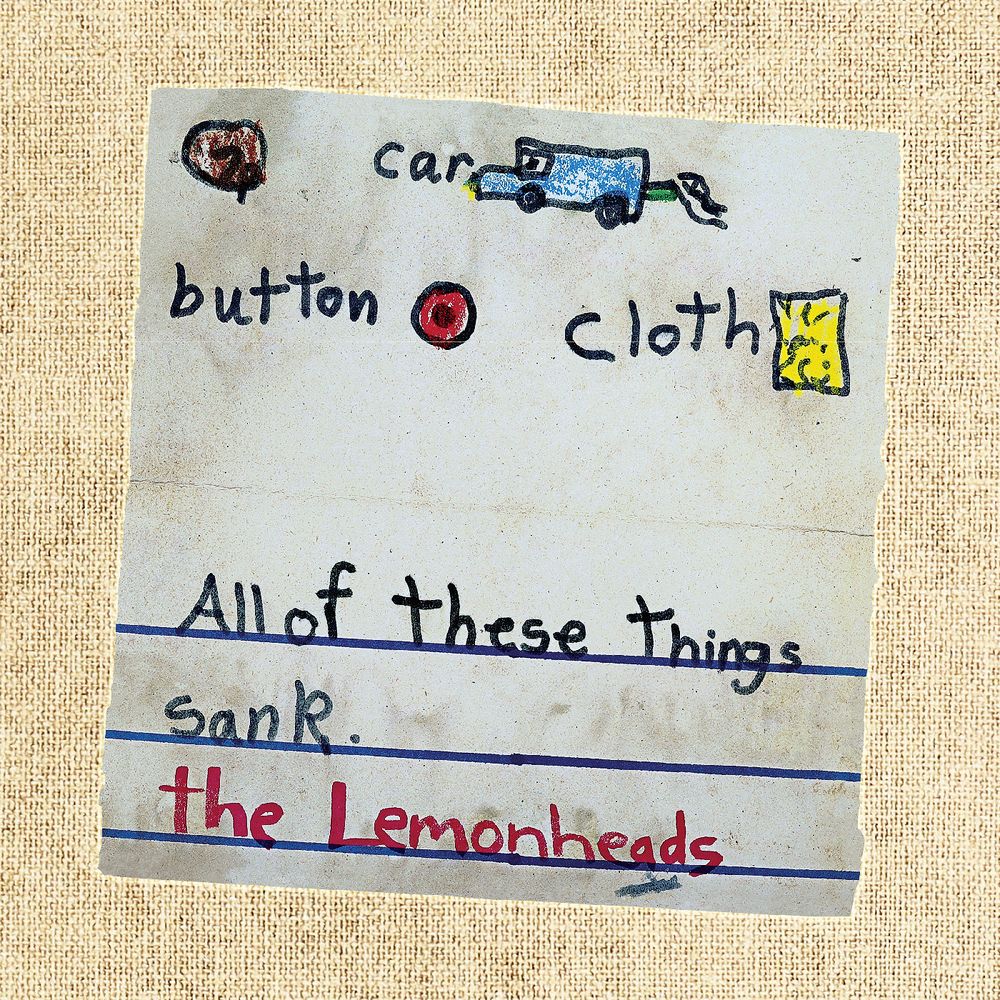 Note with drawings and text on a textured beige background