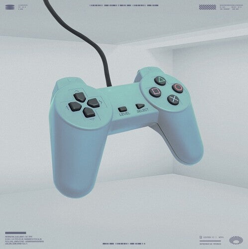 Light blue gaming controller on a white background