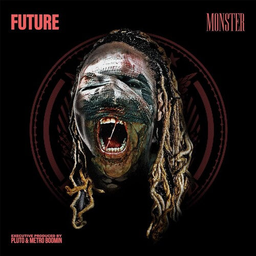 Cover art for the album 'Monster' by Future, featuring a stylized image of Future with a red and black color scheme.