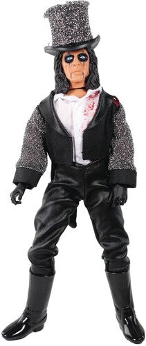 Action figure in a detailed costume with a top hat on a white background