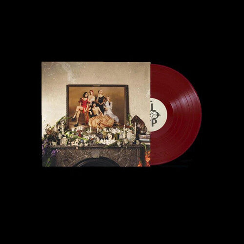 Limited edition red colored vinyl LP record with album artwork featuring a group of people at a dining table.