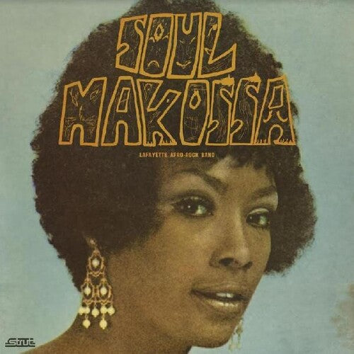 Album cover of Lafayette Afro Rock Band - Soul Makossa LP featuring a portrait of a woman with the title text 'Soul Makossa' above.