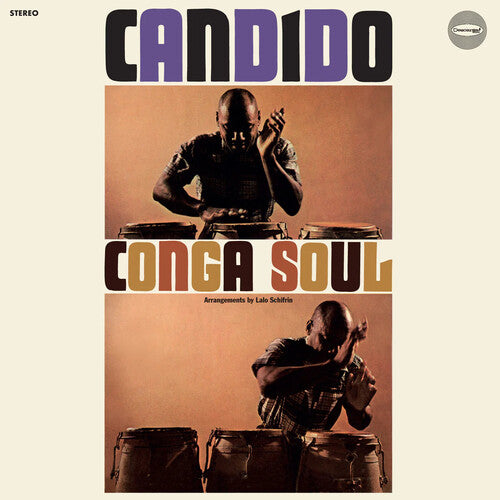 Album cover for 'Conga Soul' by Candido featuring two drummers.