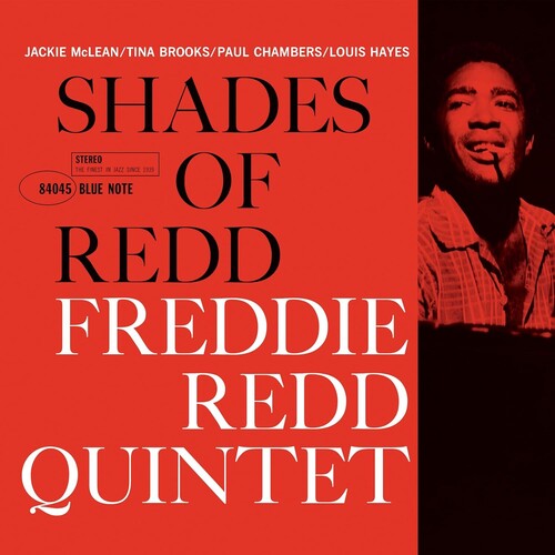 Album cover for 'Shades of Redd Freddie Redd Quintet' with a red background and black text.