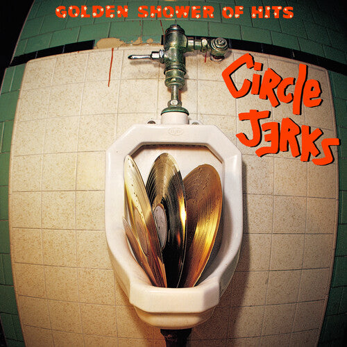 Album cover with a urinal containing records and 'Circle Jerks' text.