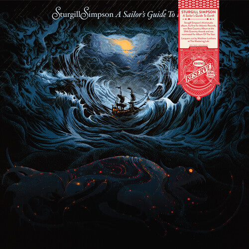 Album cover for 'A Sailor's Guide to Earth' by Sturgill Simpson with a ship in a stormy sea.