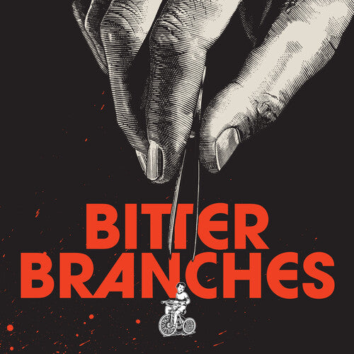 Illustration of a hand holding a branch with 'Bitter Branches' text on a dark background