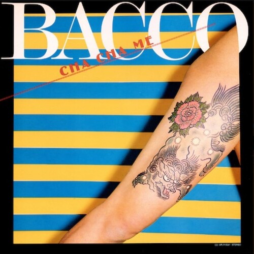 Album cover with 'BACCO' and a tattooed arm on a striped background
