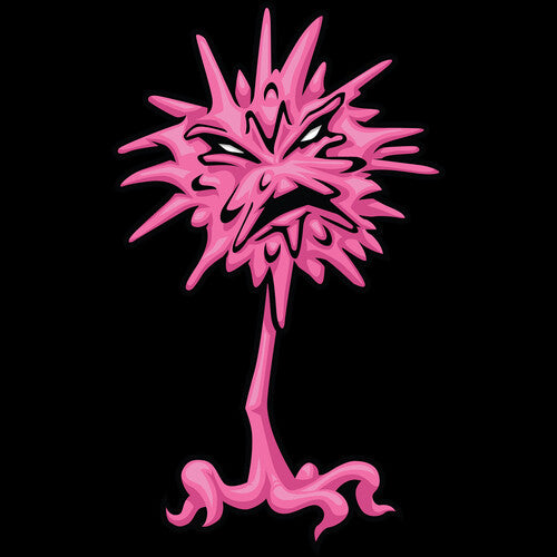 Pink abstract design on a black background