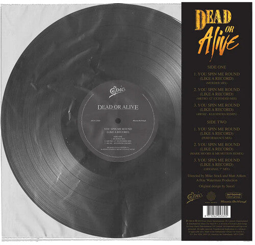 Vinyl record with cover displaying tracklist and branding