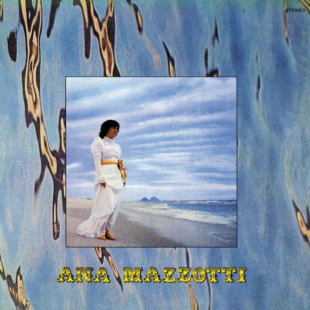 Album cover with a woman in a white dress on a beach, featuring the name 'Ana Mazzotti'.