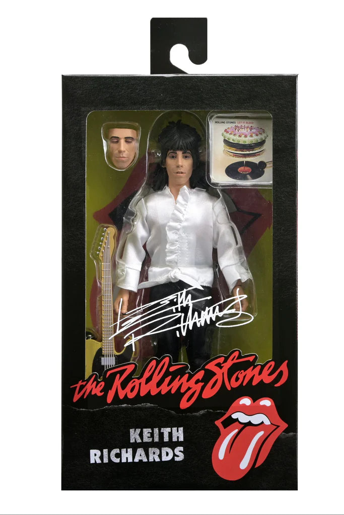 Action figure of Keith Richards from The Rolling Stones in packaging