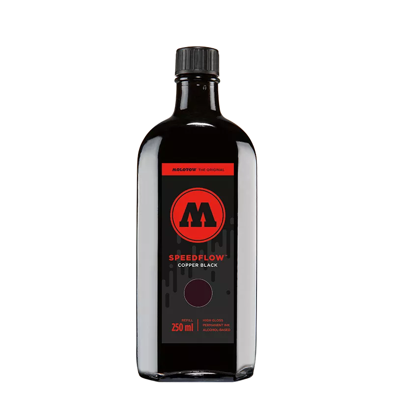 Bottle of Molotov Speedflow Copper Black on a white background