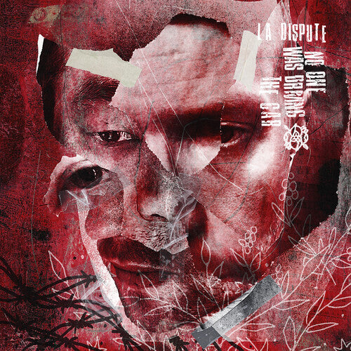 Artistic album cover with abstract design and text on a red background