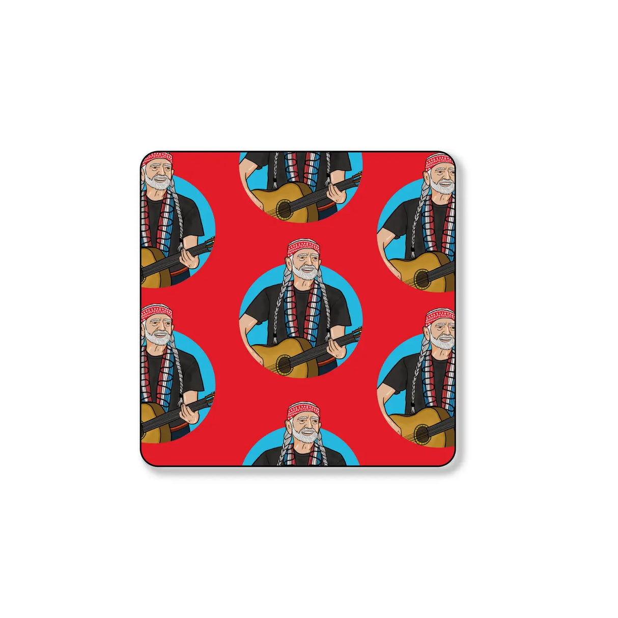 Willie Nelson Square Coaster