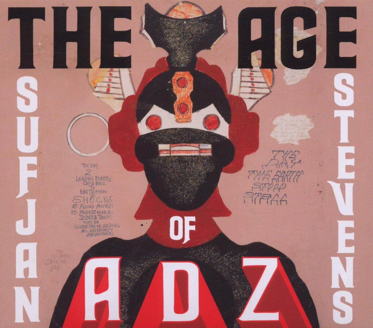 Album cover for 'The Age of Adz' by Sufjan Stevens with abstract design and text.