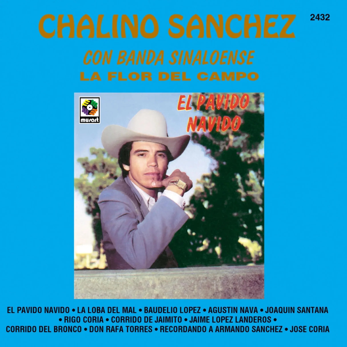 Album cover featuring a person in a cowboy hat with text and a blue background