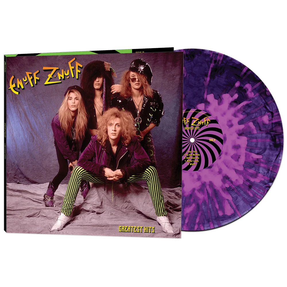 Empire Ziff 'Greatest Hits' vinyl record album with its jacket cover and a purple marbled record disc shown on a white background.