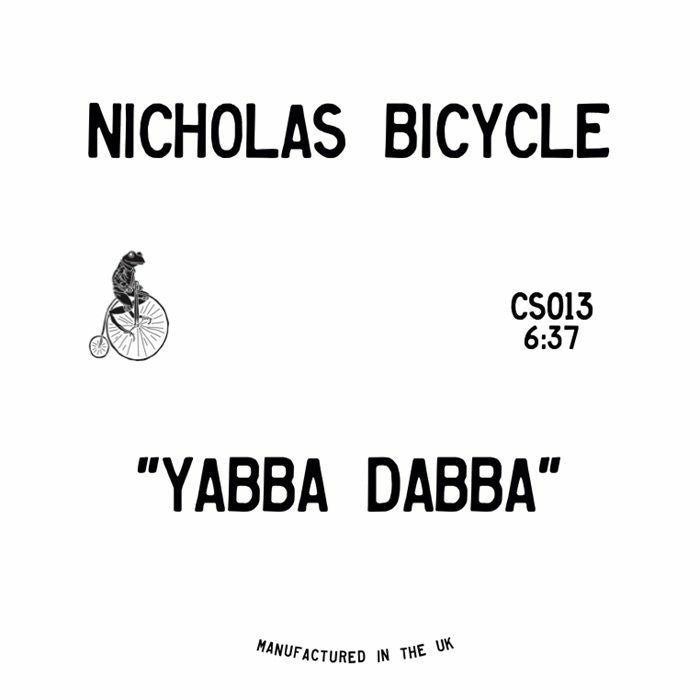 Album cover with 'Nicholas Bicycle' and 'Yabba Dabba' text on a white background