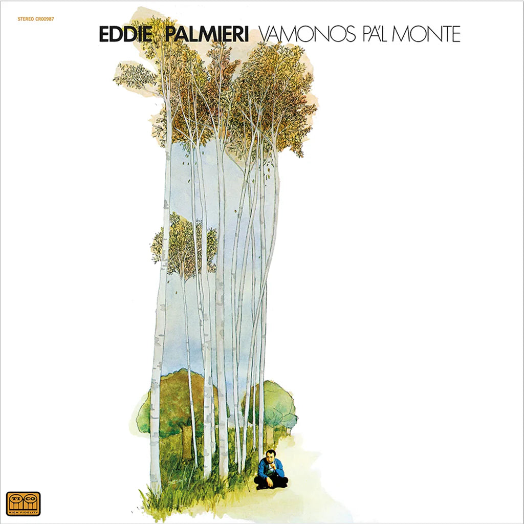 Album cover with trees and a person sitting, featuring the text 'Eddie Palmieri Vamonos Pal Monte'.