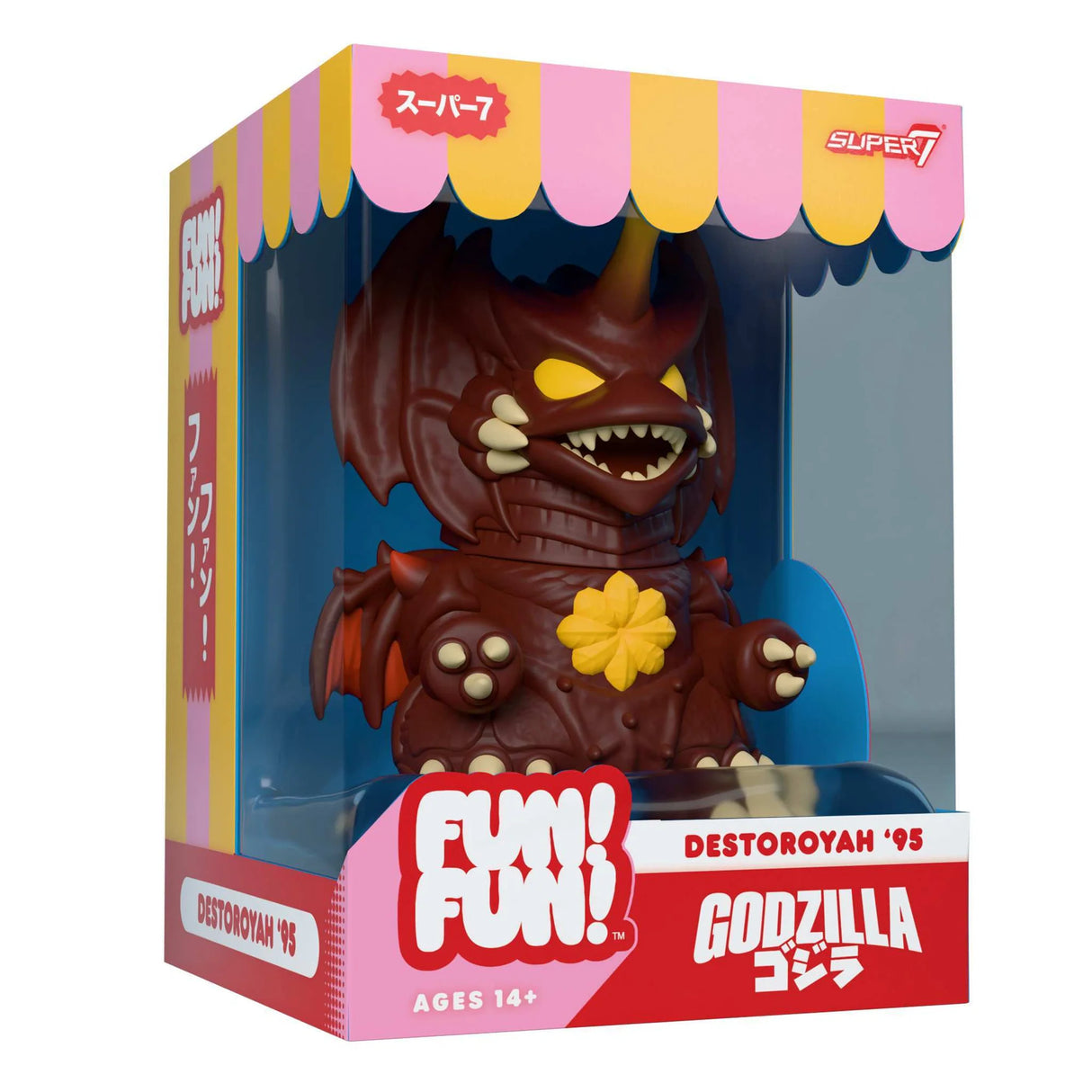 Gorilla-like figure in a colorful box with 'Super7' branding