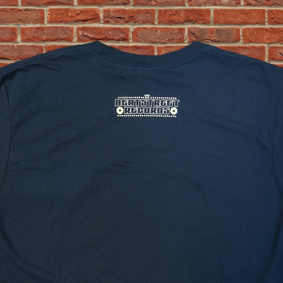 Beat Street Records T-Shirt (Black and White Gorilla on Navy)