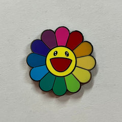 Rainbow Happy Flower Hard Enamel Pin
