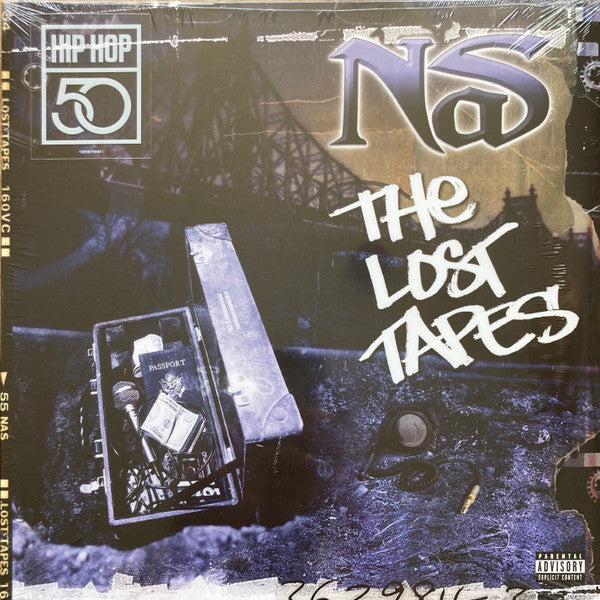The image displays the cover art for the album 'Nas - The Lost Tapes 2LP'. The album cover features a dark, moody photograph of a urban landscape with a prominent bridge.