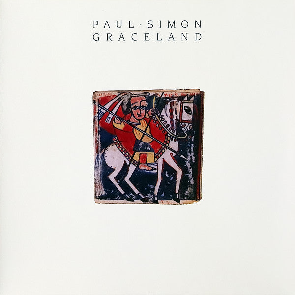 The album cover of 'Paul Simon - Graceland' featuring a colorful traditional painting.