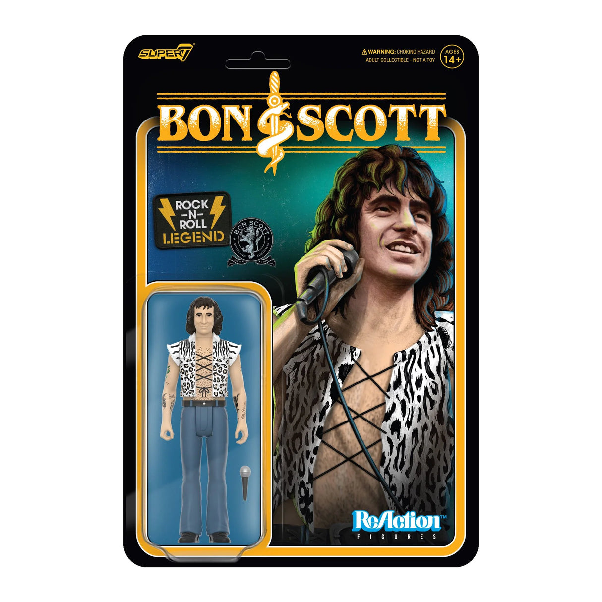 Bon Scott ReAction Figures Wave 2 Bon Scott (Leopard Print)