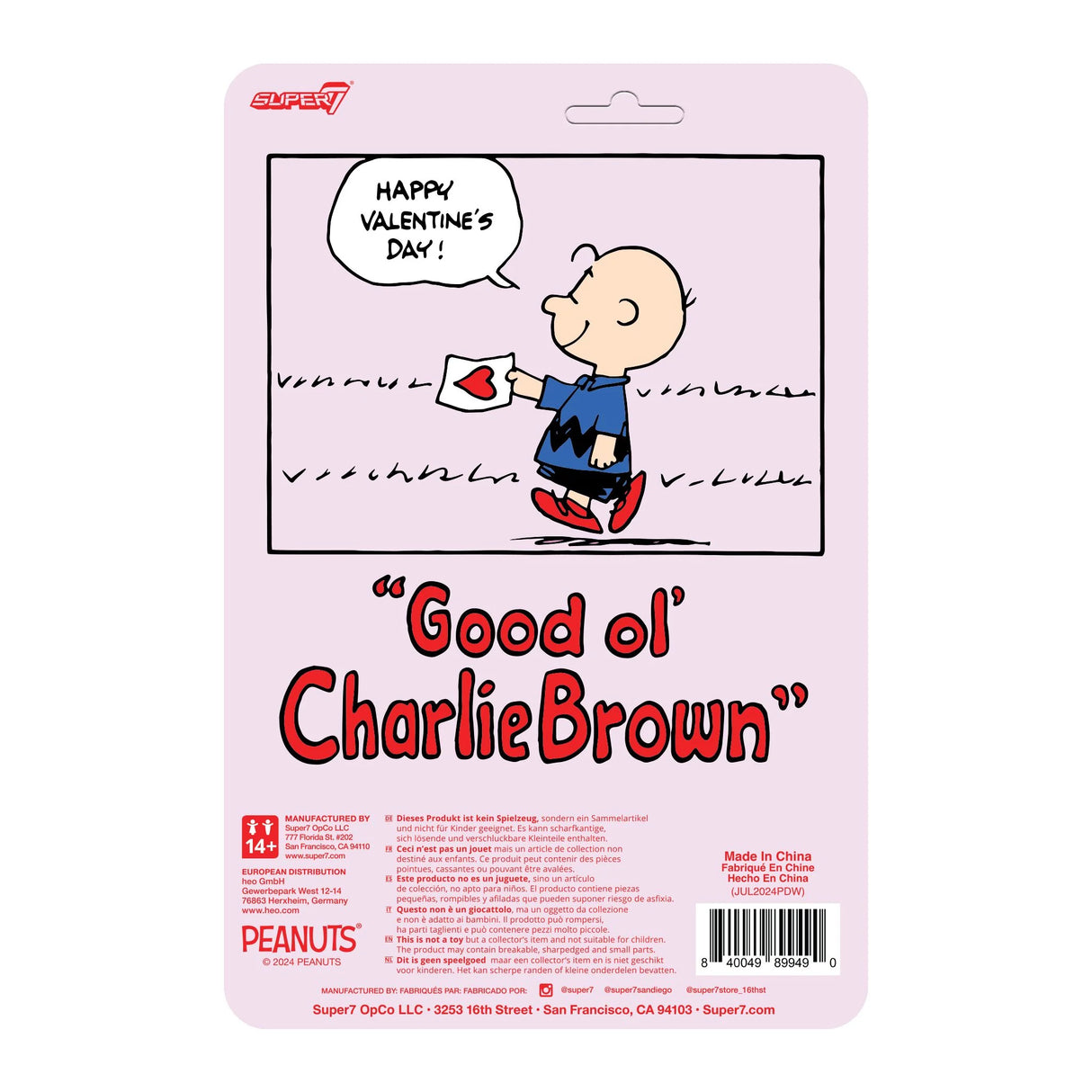 Peanuts ReAction Figures Charlie Brown (Valentine Delivery)