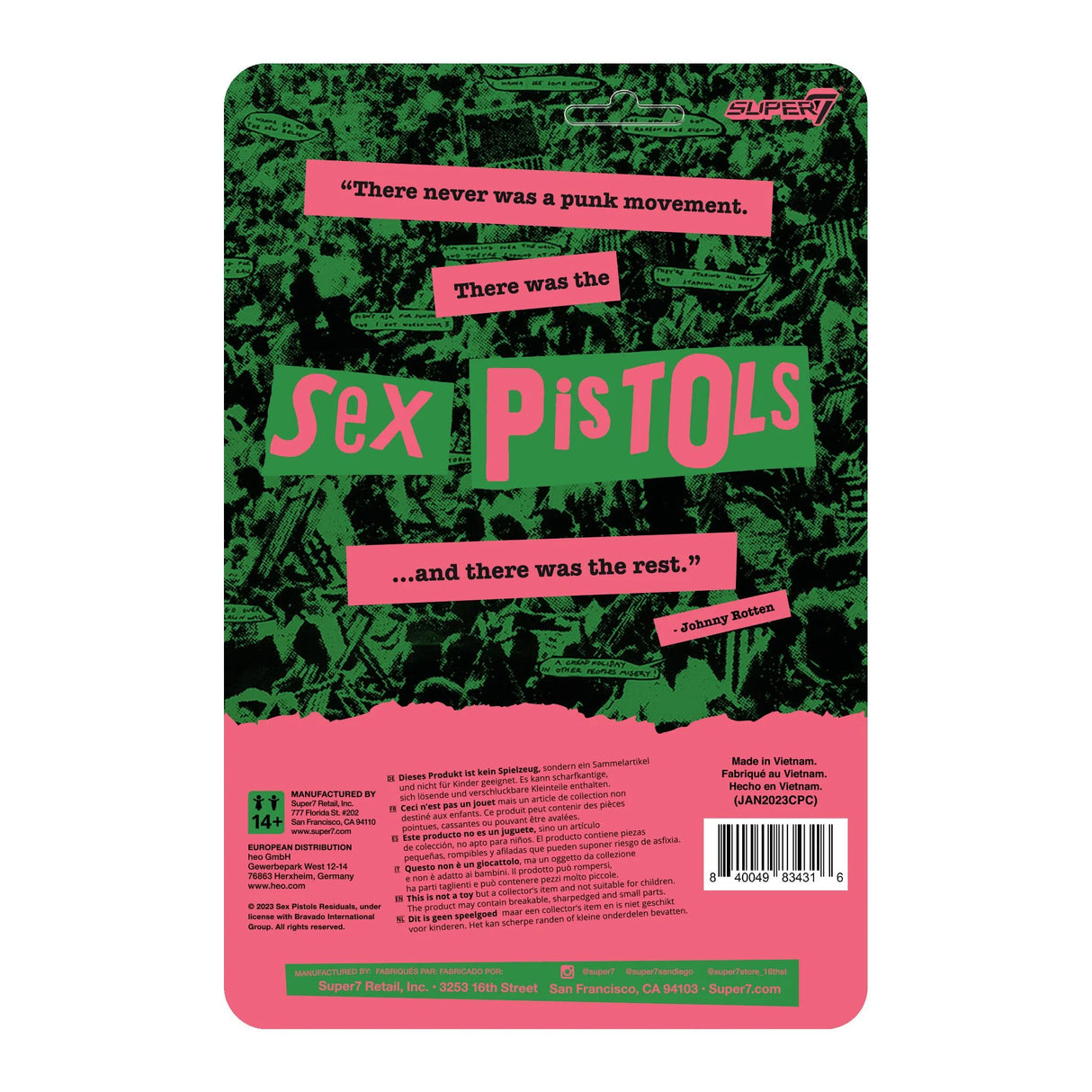 Sex Pistols ReAction Figures Wave 2 Johnny Rotten (Never Mind The Bollocks)