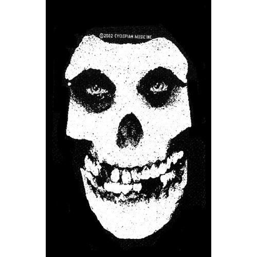 MIsfits Woven Patch - Grey/White Skull