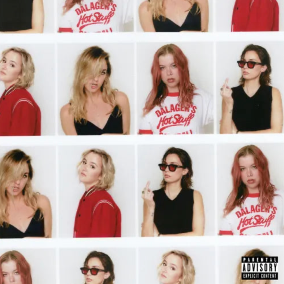 Album cover featuring a collage of band members from The Beaches in various poses and expressions, predominantly in a red and white color scheme.