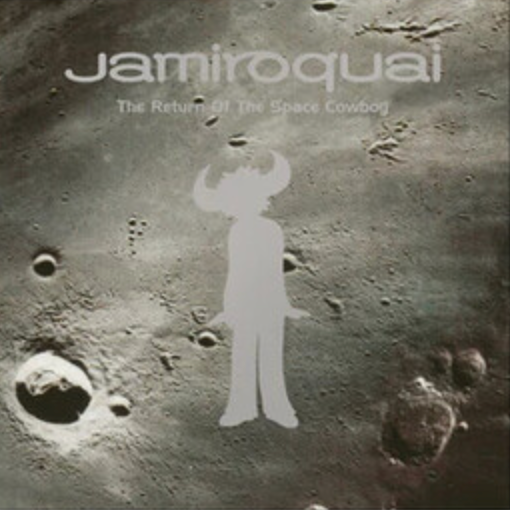 Jamiroquai album cover featuring a silhouette of a figure with a cowboy hat against a stylized space-themed background, indicating the album is a tribute to the 'Space Cowboy'.