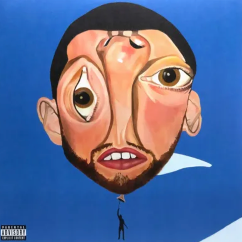 Album cover art featuring a stylized, abstract portrait of Mac Miller with a blue background.