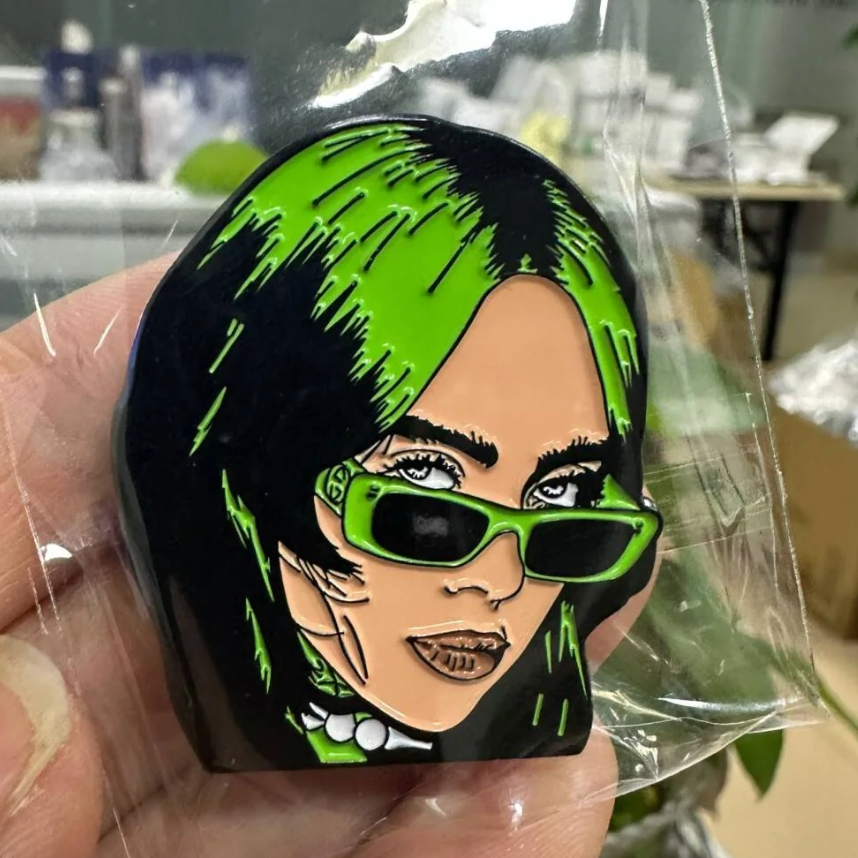 Billie Eilish Pin - Green Hair