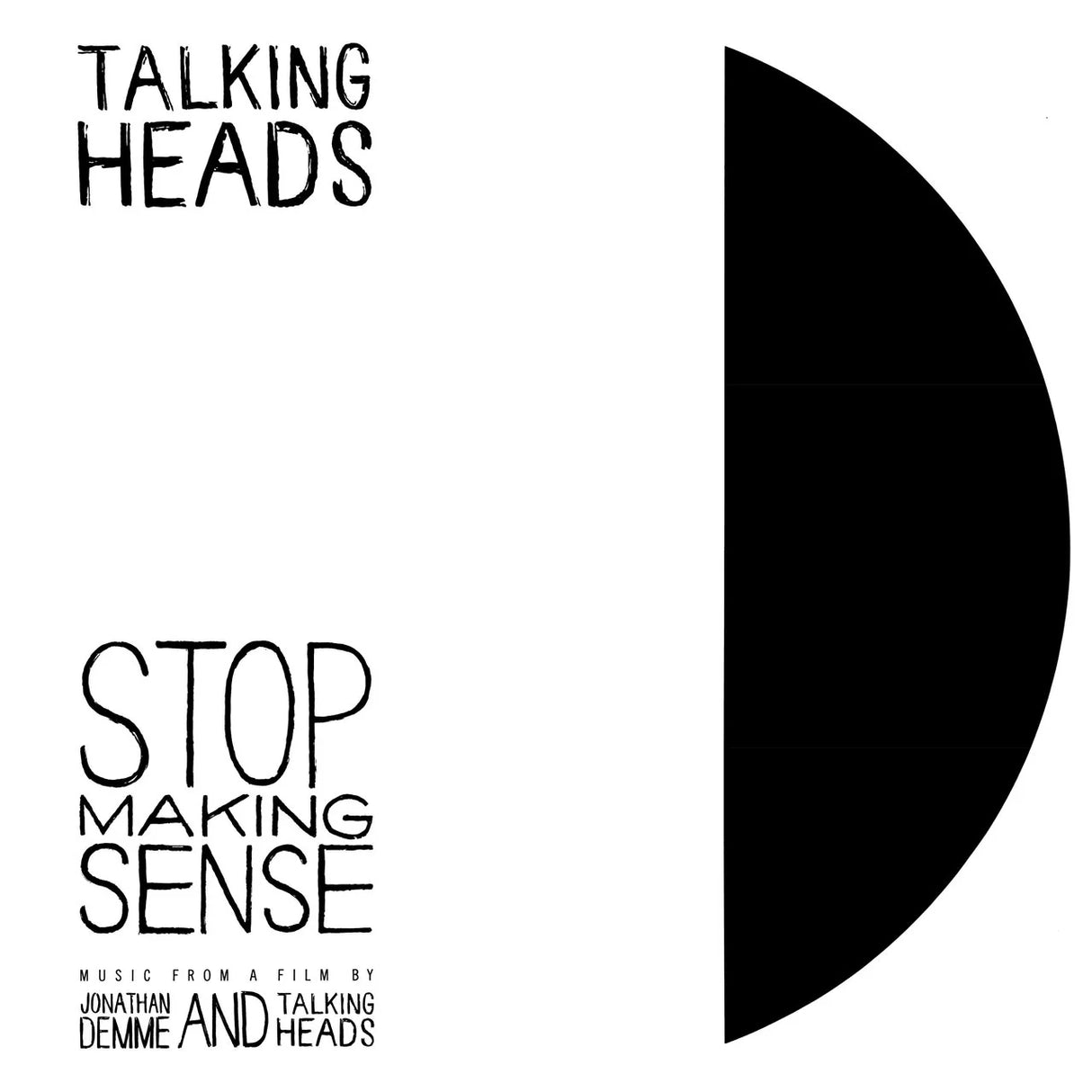 Deluxe double vinyl record of Talking Heads' Stop Making Sense album with a black and white cover design featuring the band's name and the album title.