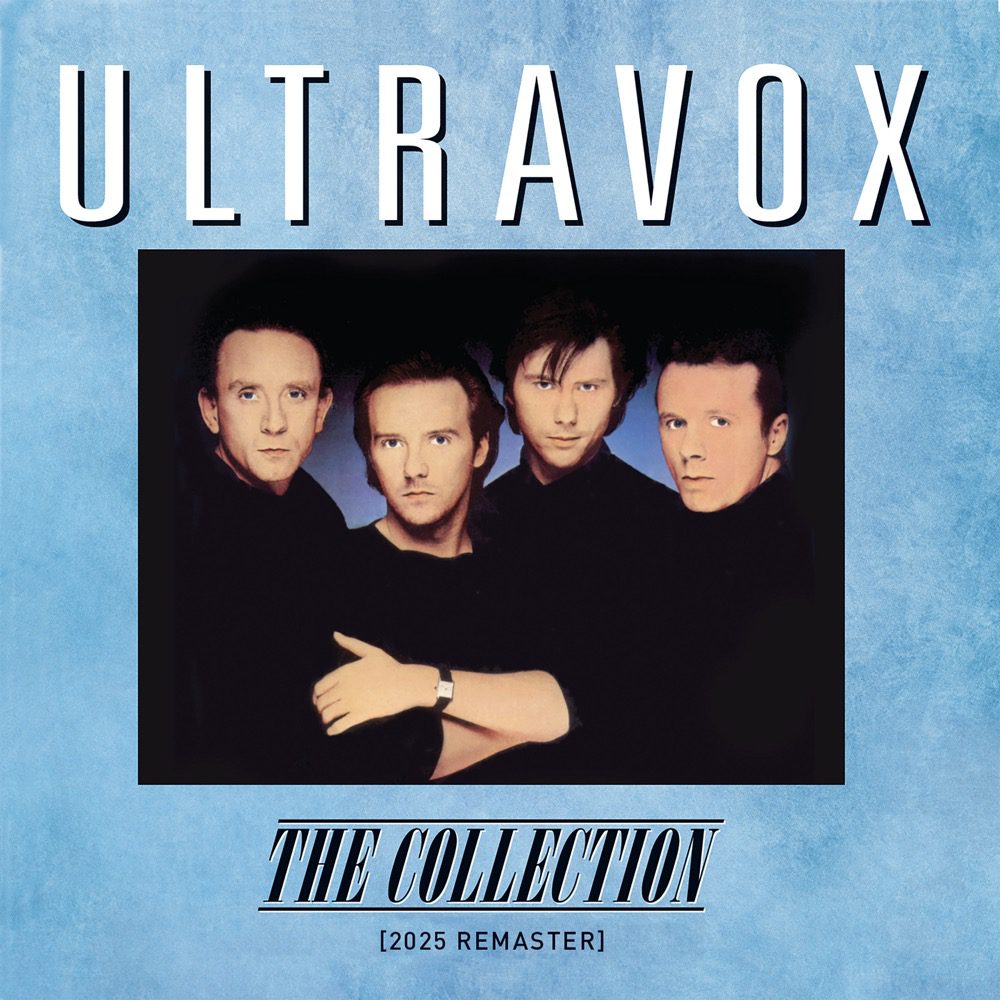 Album cover of Ultravox with band members on a blue background