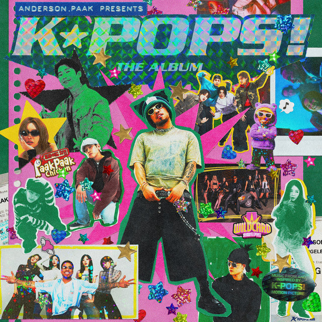Collage of album cover for 'K-Pops!' featuring various images and text.