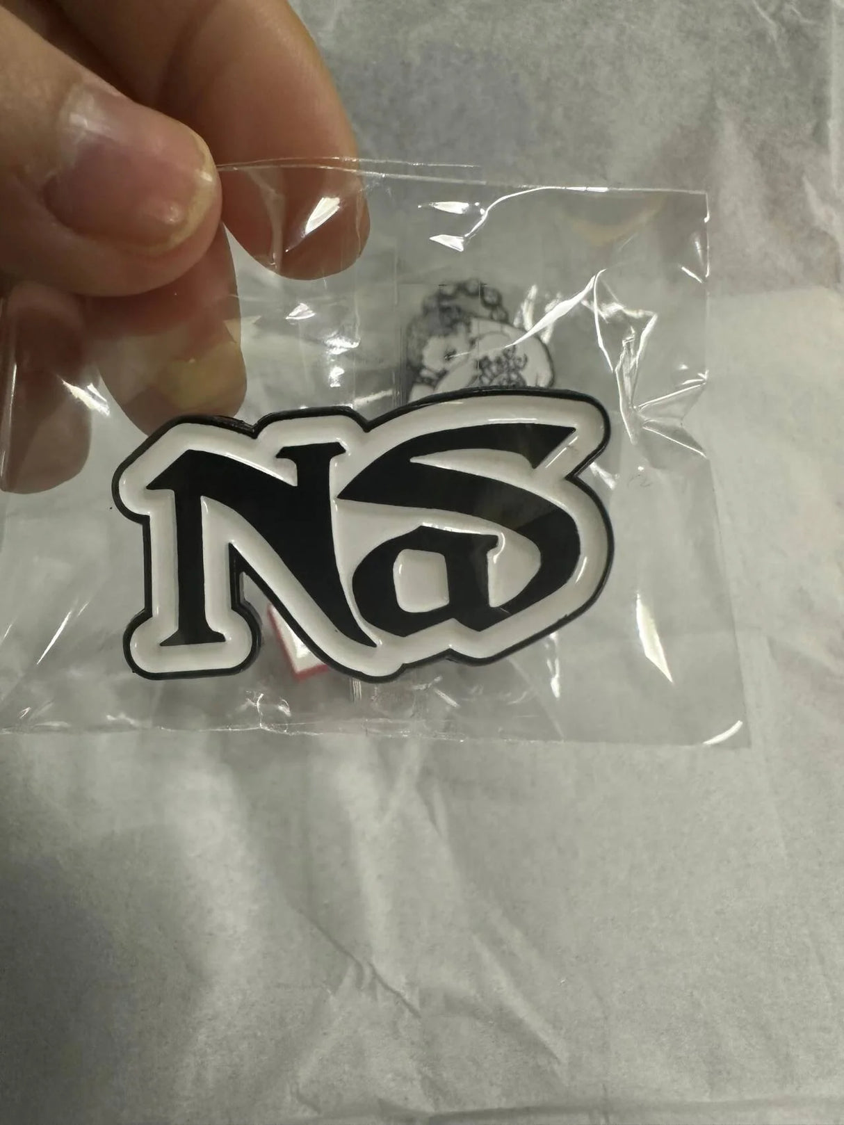 Nas Black And White Pin